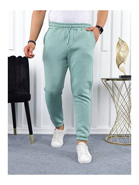 Comstar Erkek Beli Lastikli Şardonlu Jogger Mint Eşofman Altı
