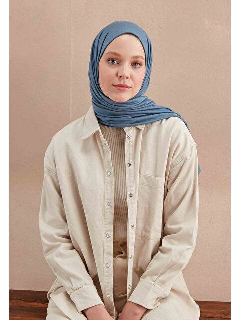 Fresh Scarfs Penye Şal İndigo - S000420272-23093