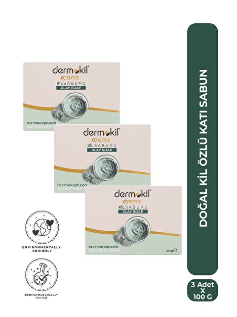 Dermokil Doğal Kil Özlü Katı Sabun 100 g x 3 Adet - S000511052-5202