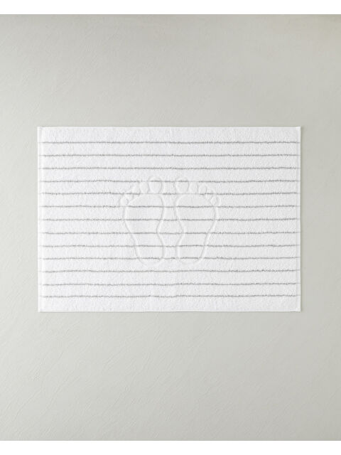 English Home Mono Stripe Pamuk Ayak Havlusu 50x70 cm Beyaz - Gri