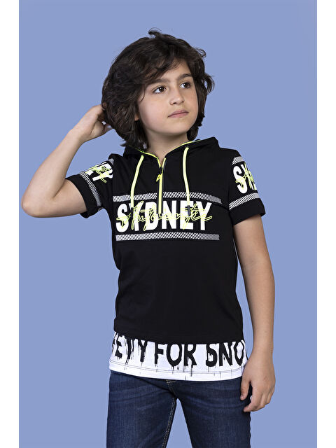 Toontoykids Erkek Çocuk Kapüşonlu Garni Detaylı Tişört - S000361974-19351