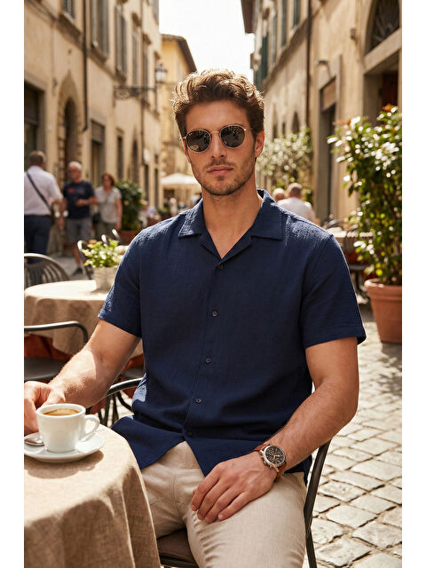 Buratti Pamuklu Regular Fit Klasik Yaka Kısa Kollu Gömlek CF26S125404 - S000526578-21164