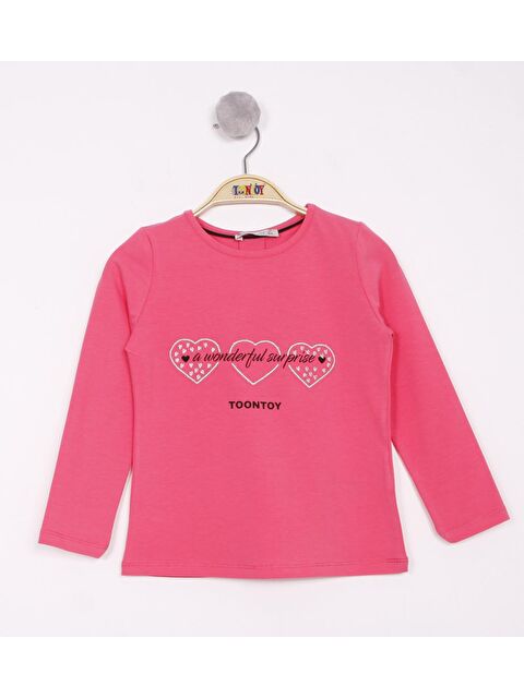 Toontoykids Kız Bebek Surprise Kalp Nakışlı Tişört