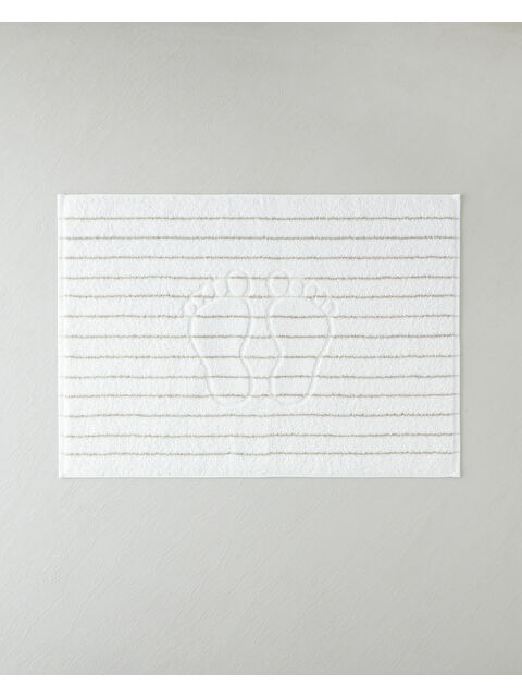 English Home Mono Stripe Pamuk Ayak Havlusu 50x70 cm Beyaz - Bej