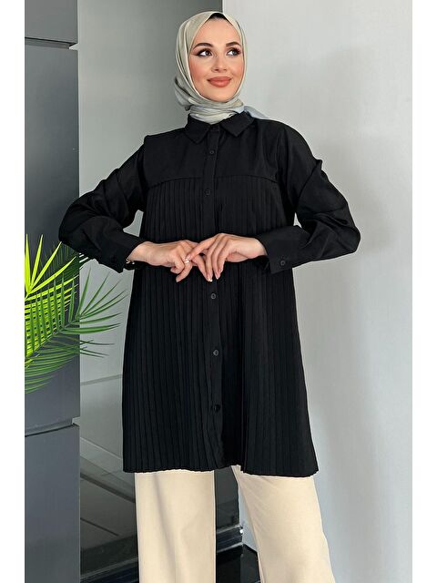 Julude Önü Pileli Kadın Tesettür Gömlek - S000210159-19351