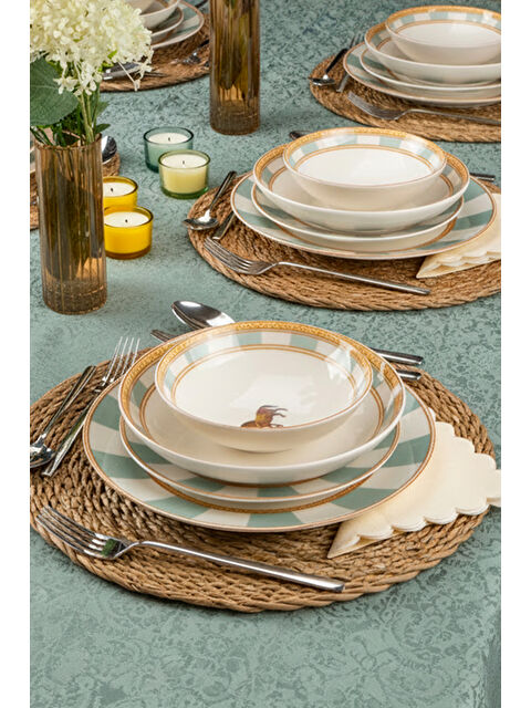 BERNARDO Royal 24 Parça Porselen Yemek Takımı Yeşil