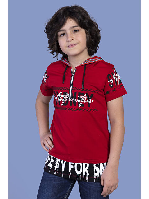 Toontoykids Erkek Çocuk Kapüşonlu Garni Detaylı Tişört - S000361974-20045
