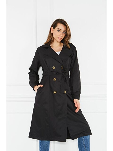 Comstar Astarsız Cepli Düğmeli Kuşaklı Yazlık Trenç