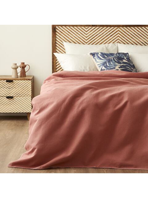 Bella Maison Feel %100 Pamuk Çift Kişilik Waffle Pike Gül Kurusu (200x220 cm) - S000387786-20028