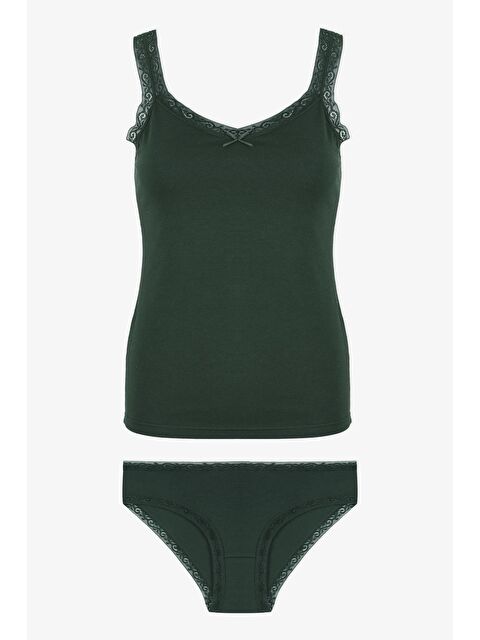 Koza İç Giyim Kadın Dantel Detaylı Atlet Külot Takım - S000312498-14939