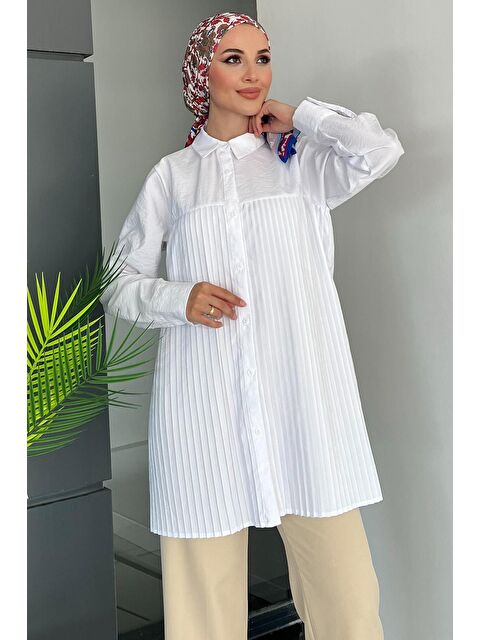 Julude Önü Pileli Kadın Tesettür Gömlek - S000210159-20063