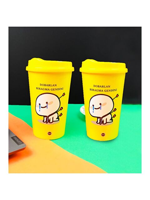 Bam Hediyelik Eşya 2 Li Motto Tasarımlı Plastik Kahve Bardağı - S000290702-23173