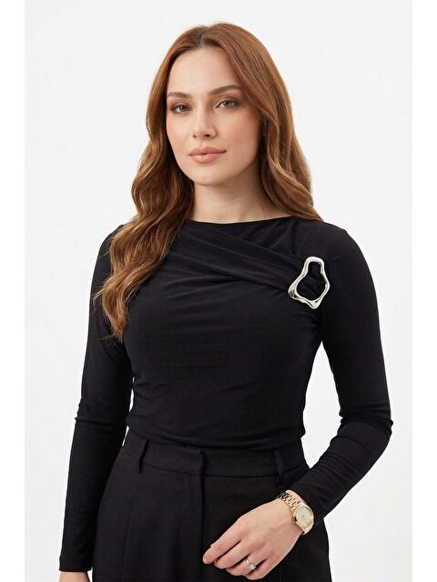 Remsa Aksesuar Detaylı Bluz 20757 Siyah