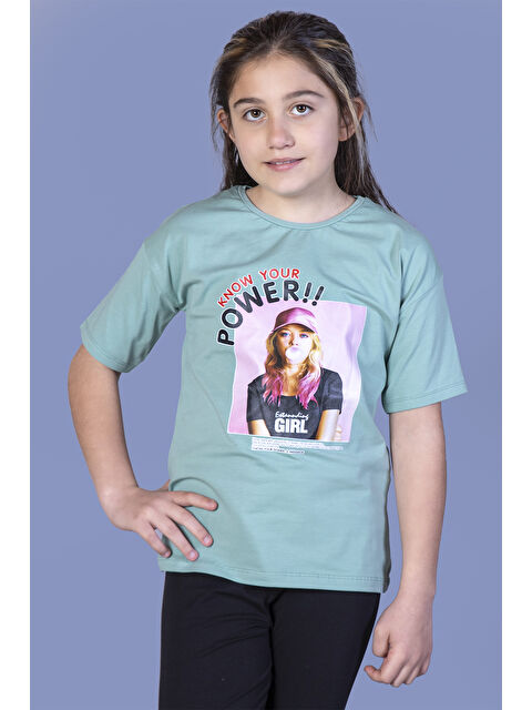 Toontoykids Kız Çocuk Power Baskılı Tişört