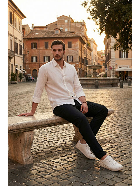 Buratti Regular Fit Normal Bel Düz Paça Pantolon 6689255 - S000526585-19351