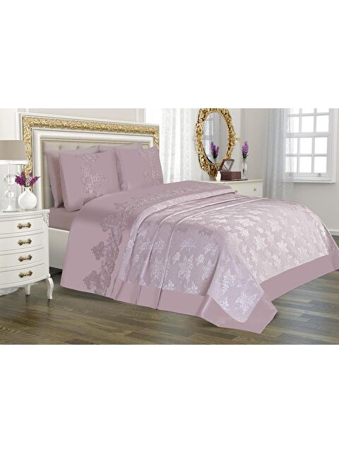 Çeyiz Diyarı Çeyizlik Pike Takımı Dubai Sade Pudra