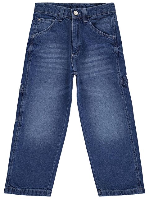 Civil Boys Yan Cepli Baggy Kalıp 6-9 Yaş Pantolon Jean - Mavi 7-8 Yaş - S000526608-17234