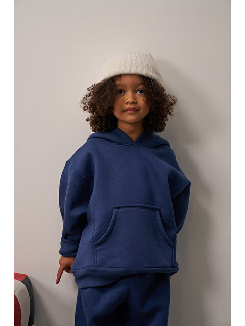 Oh La La Koala For Little Ones Lacivert Kanguru Cepli Kapüşonlu Sweatshirt