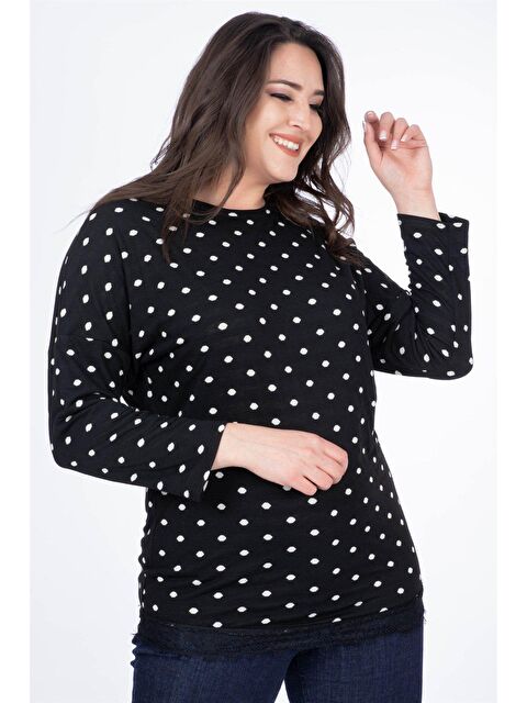 Mylinemoda Eteği Dantelli Penye Tişört - S000239326-19351