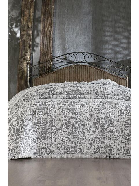 Çeyiz Diyarı Puffy Pamuk Çift Kişilik Tek Battaniye 200x220 Antrasit