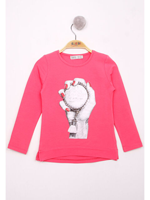 Toontoykids Kız Çocuk El Baskılı T-Shirt