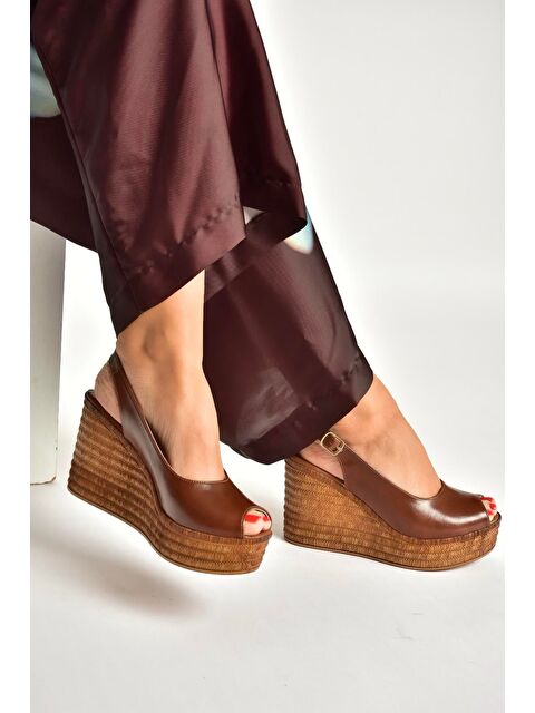 Fox Shoes Taba Kadın Dolgu Topuklu Ayakkabı Y996553560 - S000518212-14955