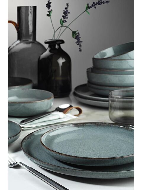 Kütahya Porselen Pearl Moderna 24 Parça 6 Kişilik Yemek Seti Mavi - S000492786-17234