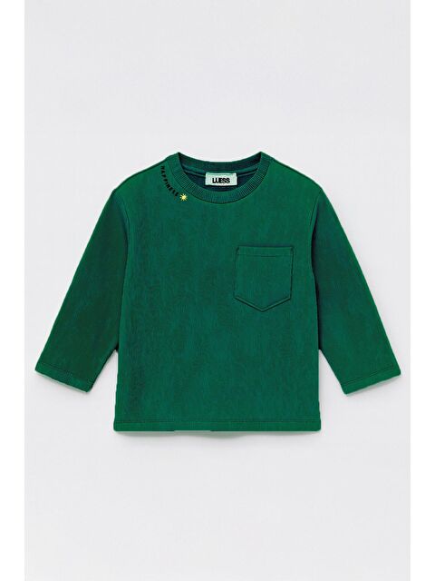 Luess Unisex Çocuk Happiness Nakışlı Cepli Fitilli Kaşkorse Tişört - S000482127-18194