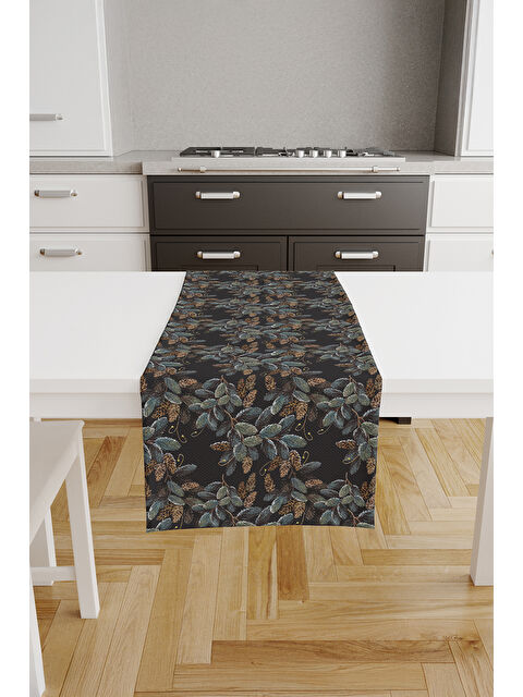 Asdiva Leaf Yaprak Desenli Runner - Koyu Yeşil / Füme - S000492797-37490