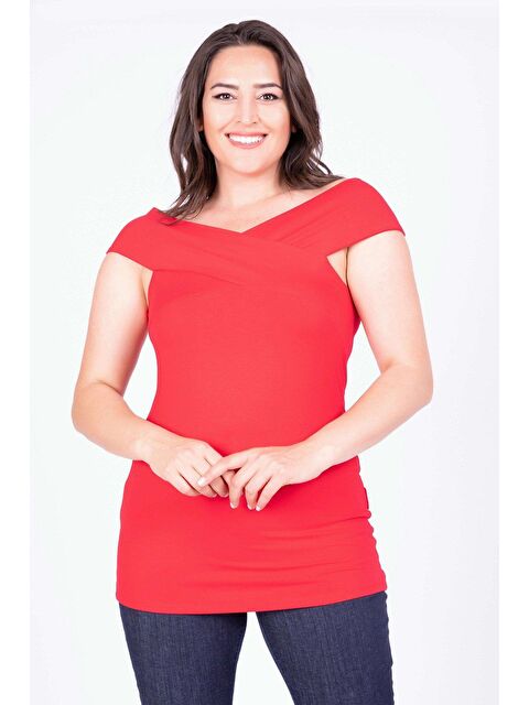 Mylinemoda Karmen V Yaka Kolsuz Tişört - S000239269-20045