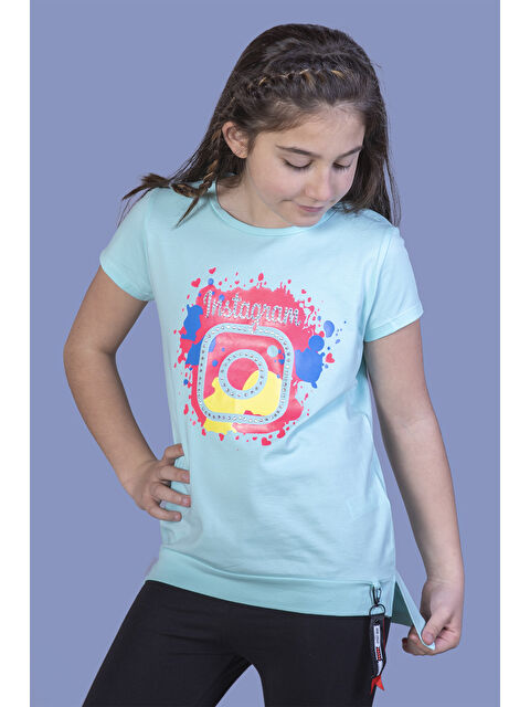 Toontoykids Kız Çocuk Renkli Baskılı Tişört