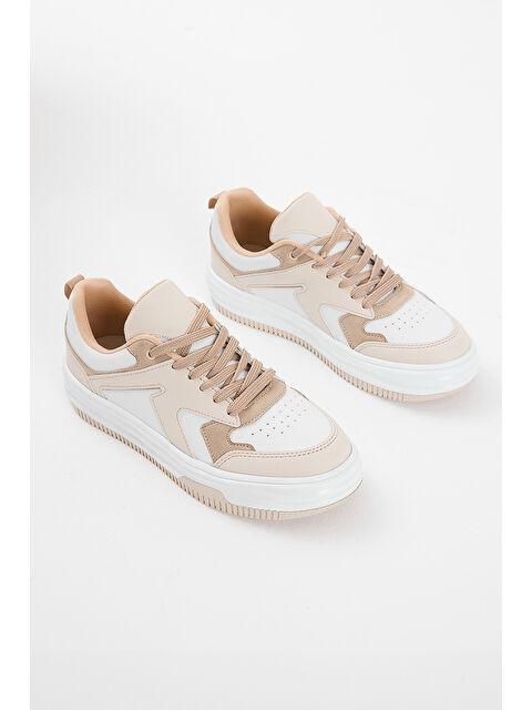 TONNY BLACK Kadın Bej Termo Taban Bağcıklı Spor Ayakkabı - S000493924-19928