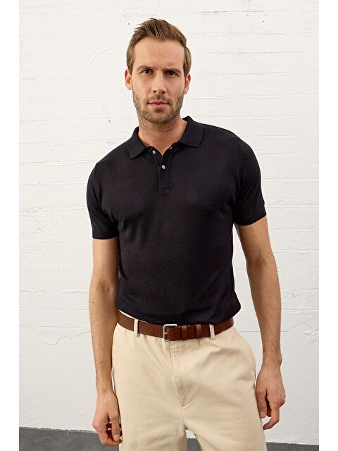 Danger Erkek Çıtçıt Kapamalı Slim-Fit Yazlık Triko Tişört - S000165111-29672