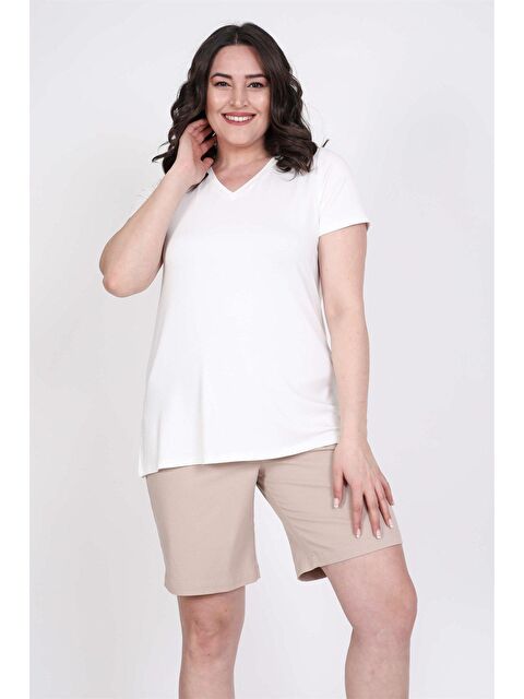 Mylinemoda V Yakalı Tişört - S000239496-20063