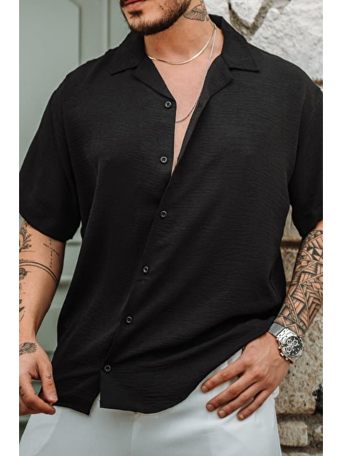 Tarz Cool Erkek Krep Kumaş Oversize Gömlek - S000217712-19351