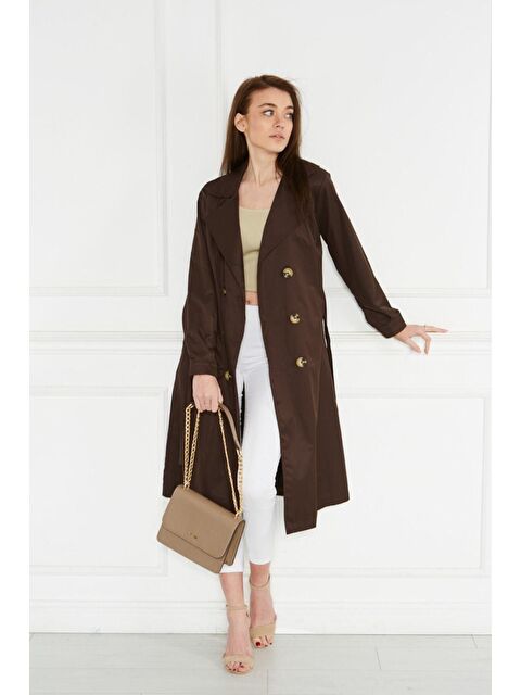 Comstar Astarsız Cepli Düğmeli Kuşaklı Yazlık Trenç