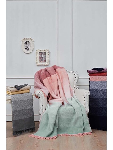 Çeyiz Diyarı Montant Çift Kişilik Pamuklu Battaniye Kırmızı - S000495584-20045