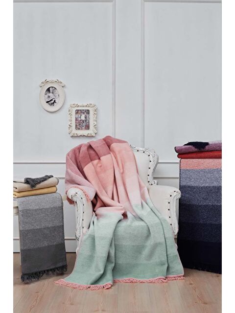 Çeyiz Diyarı Montant Çift Kişilik Pamuklu Battaniye Sarı - S000495586-20072