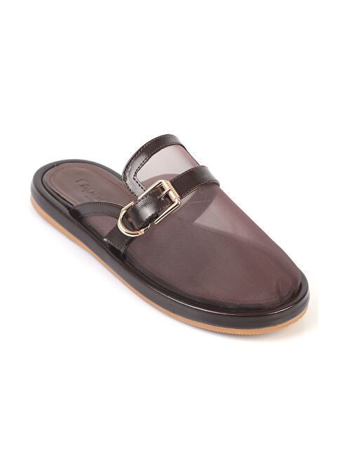 Capone Outfitters Bobbie Fileli Düz Topuklu Kadın Sabo Terlik - S000514222-19413