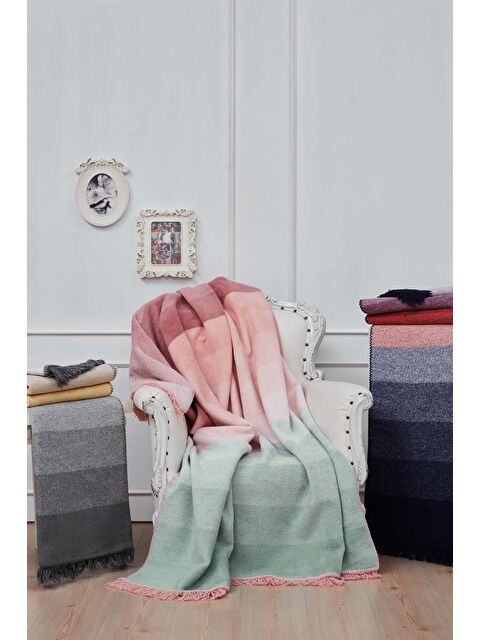 Çeyiz Diyarı Montant Çift Kişilik Pamuklu Battaniye Pembe - S000495587-20024