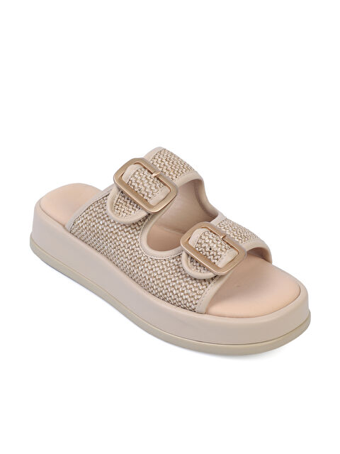 Capone Outfitters Marge Dolgu Topuklu Çift Bantlı Tokalı Kadın Terlik - S000251076-19927