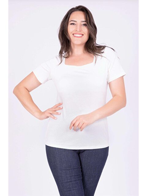 Mylinemoda Kare Yaka Tişört - S000239240-20063