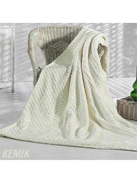 Çeyiz Diyarı Pearl Tomurcuk Çift Kişilik Battaniye Krem - S000495597-19966