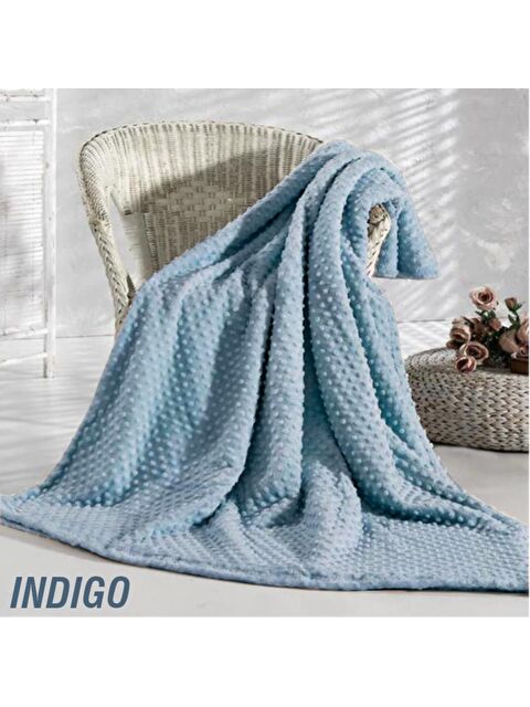 Çeyiz Diyarı Pearl Tomurcuk Çift Kişilik Battaniye Mavi - S000495598-17234