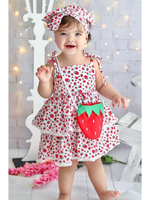 Mnk Baby & Kids Mnk Çantalı Çilek Elbise - S000398144-20045