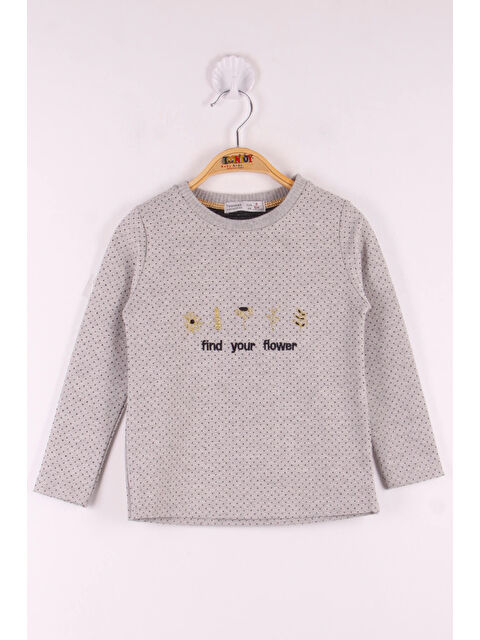 Toontoykids Kız Çocuk Yazı Nakışlı Puanlı T-Shirt