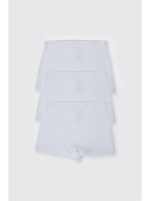 Panço Kız Çocuk Beyaz 3'lü Boxer Seti - S000520761-20063