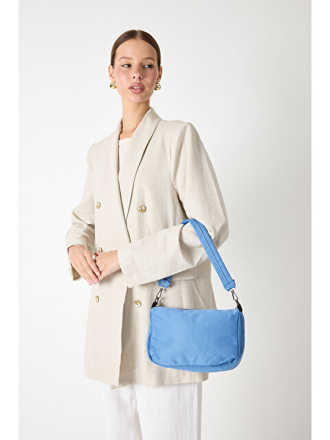 TONNY BLACK Kadın Jean Mavi Minimal Tasarım Kumaş Baget Omuz Çantası - S000495418-17234