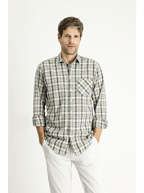 Kiğılı Uzun Kol Regular Fit Ekose Pamuk Gömlek - S000406546-18547