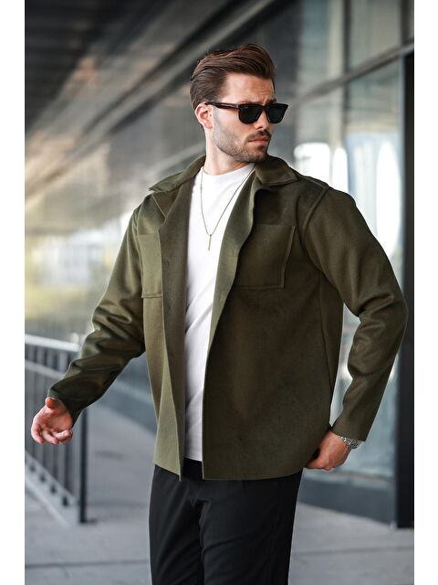 Madmext Haki Cepli Basic Erkek Polar Gömlek E6764 - S000436687-18547